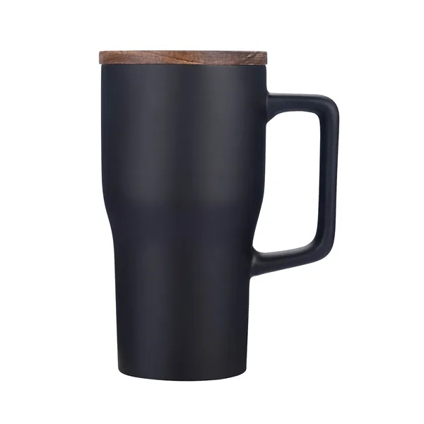 Black color option for 18oz. Ceramic Mug With Wooden Lid