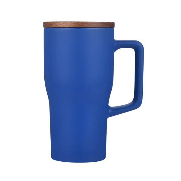Blue color option for 18oz. Ceramic Mug With Wooden Lid