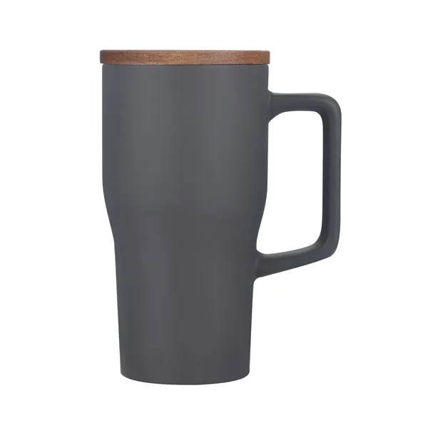 Gray color option for 18oz. Ceramic Mug With Wooden Lid