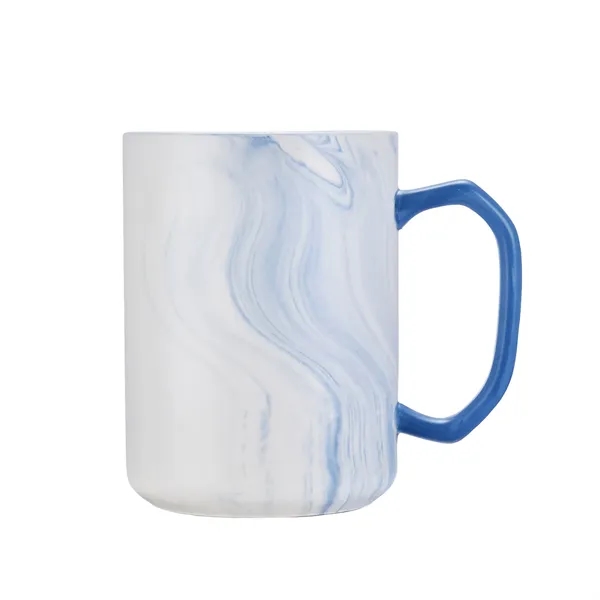 Blue color option for 20 Oz. Marble Pattern Ceramic Mug With Color Handle