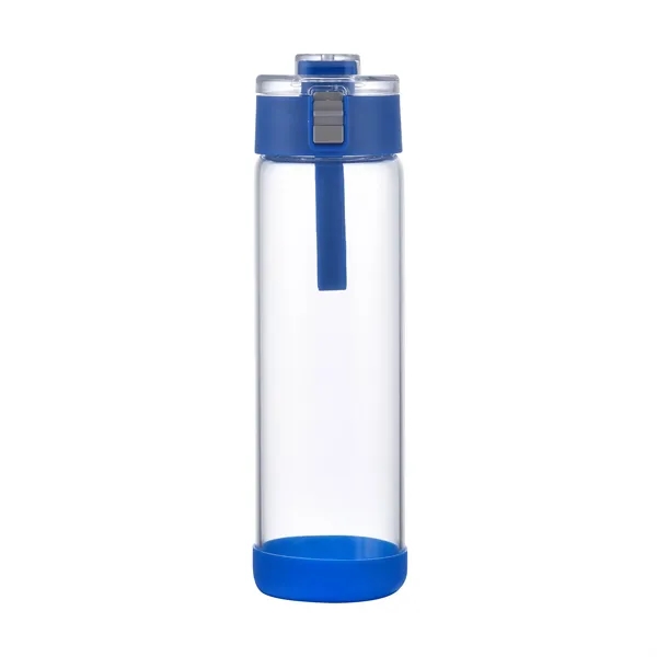 Blue color option for 22oz. Locking Lid Glass Travel Bottle