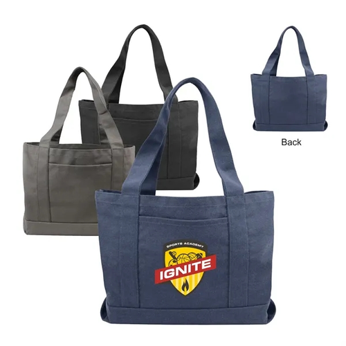 Main photo of 12 Oz Cotton Canvas Stonewashed Boat Tote