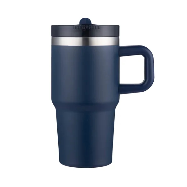 Navy Blue color option for 20oz. Insulated Travel Mug With Straw Lid & Handle