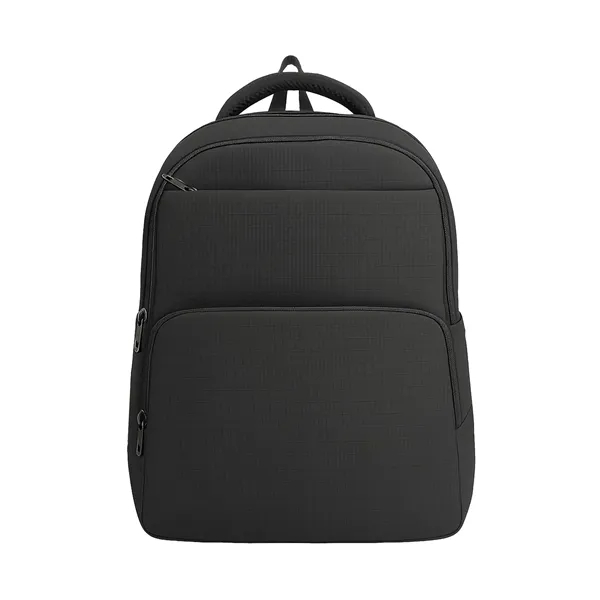 Black color option for Jacquard Polyester Multi Compartment Laptop Backpack