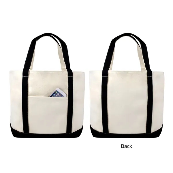Black color option for 18oz Jumbo Zippered Cotton Canvas Boat Tote