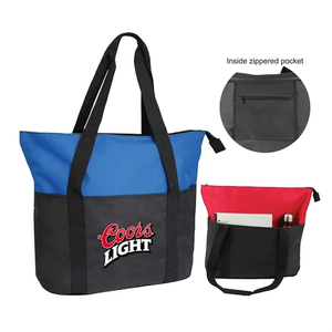 Photo of 600 D Dual Color Zippered Polyester Tote Bag