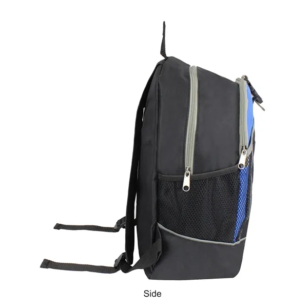 Black color option for 600 D Polyester Daily Backpack With Heavy Vinyl Backing