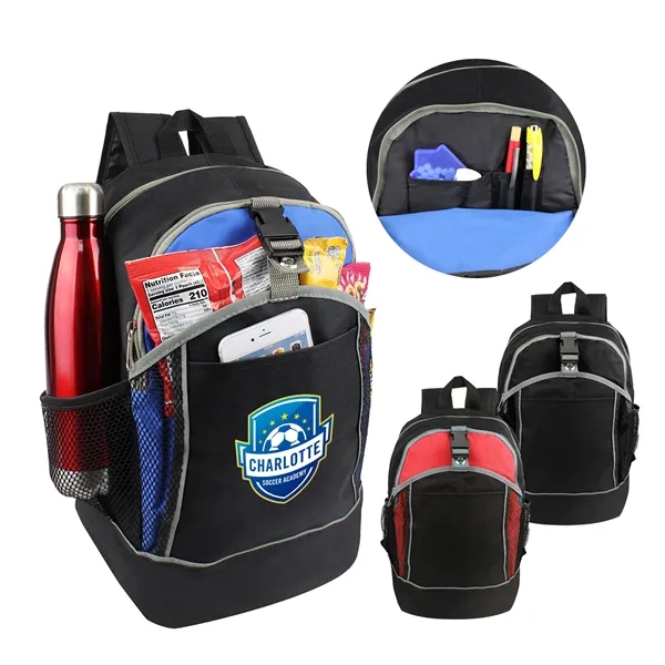 Royal Blue color option for 600 D Polyester Daily Backpack With Heavy Vinyl Backing
