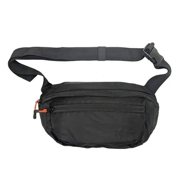 Black color option for 210 D Ripstop Polyester 3 Zipper Fanny Pack