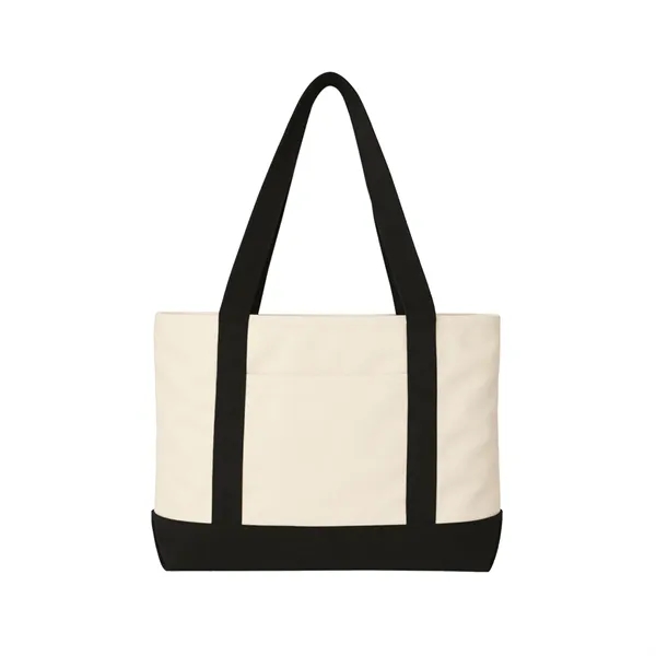 Natural-Black color option for 14 Oz. Poly Cotton Canvas Tote Bag