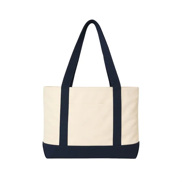 Natural-Navy Blue color option for 14 Oz. Poly Cotton Canvas Tote Bag