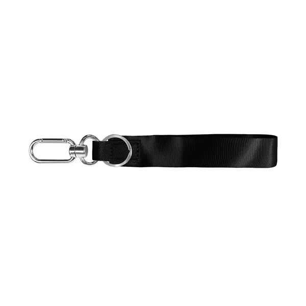 Black color option for Polyester Woven Wristlet Keychain