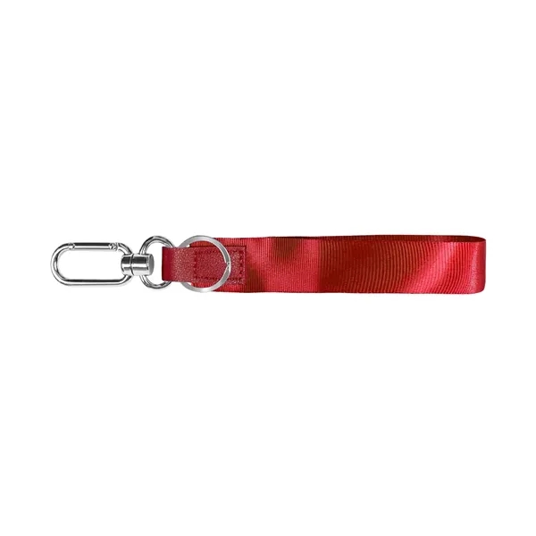 Red color option for Polyester Woven Wristlet Keychain