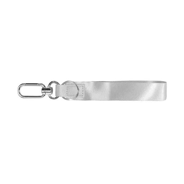 White color option for Polyester Woven Wristlet Keychain