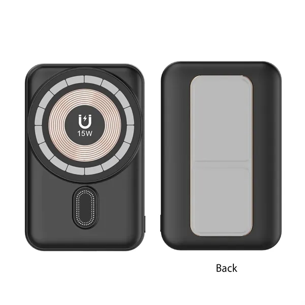 Black color option for 5000m Ah Power Bank Wireless Charge W/Built In Holder Stand
