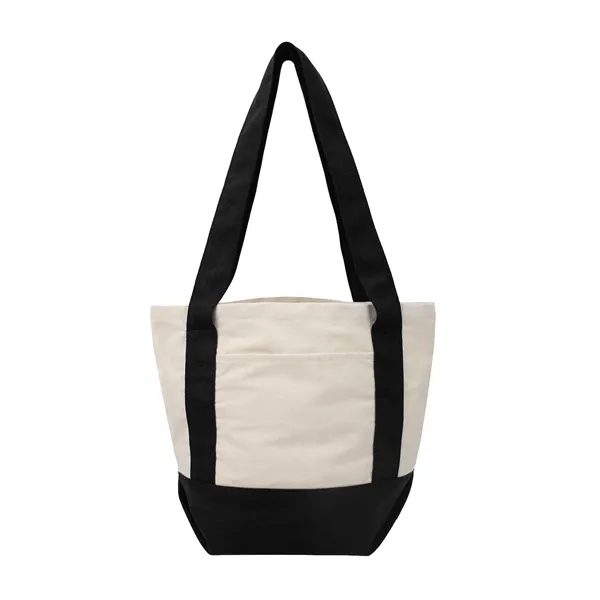 Black color option for 10 Oz. Cotton Canvas Tote With Front Pocket
