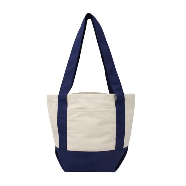 Navy Blue color option for 10 Oz. Cotton Canvas Tote With Front Pocket