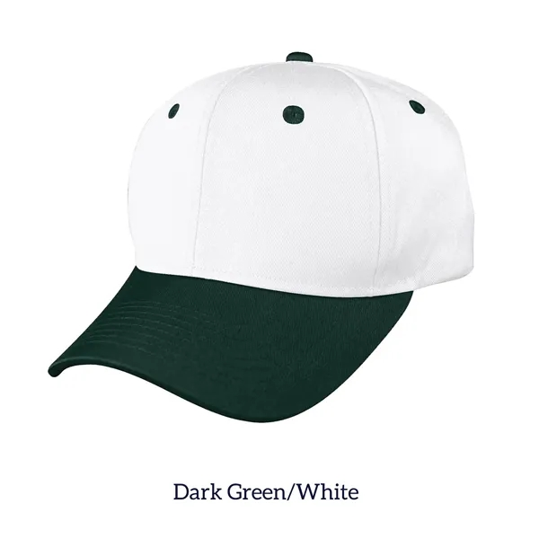 Dark Green/White color option for 6 Panel Structured Cotton Twill Snapback Cap