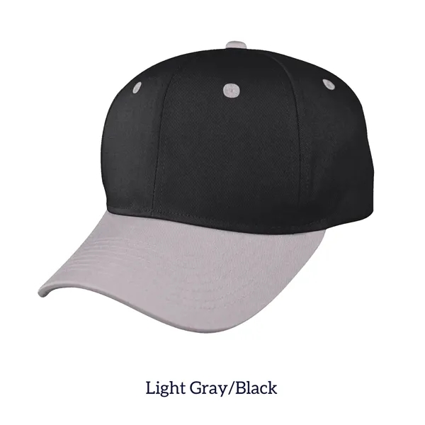 Light Gray/Black color option for 6 Panel Structured Cotton Twill Snapback Cap