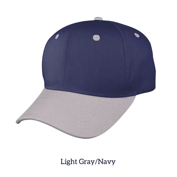 Light Gray/Navy color option for 6 Panel Structured Cotton Twill Snapback Cap