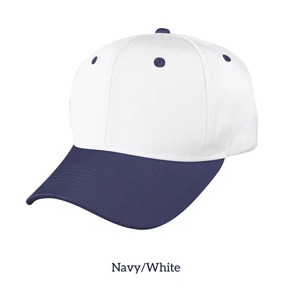 Navy/White color option for 6 Panel Structured Cotton Twill Snapback Cap