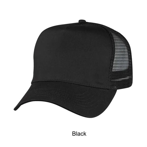 Black color option for 5 Panel Structured Cotton Twill Mesh Back Trucker Cap