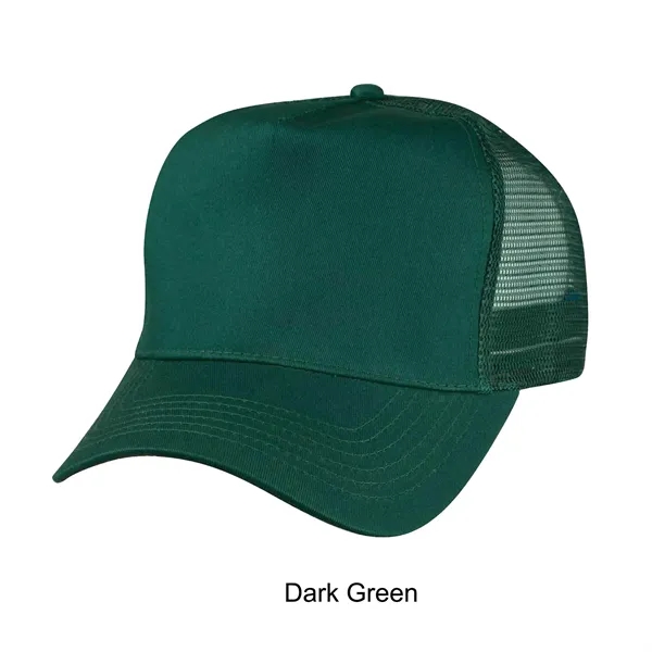 Dark Green color option for 5 Panel Structured Cotton Twill Mesh Back Trucker Cap
