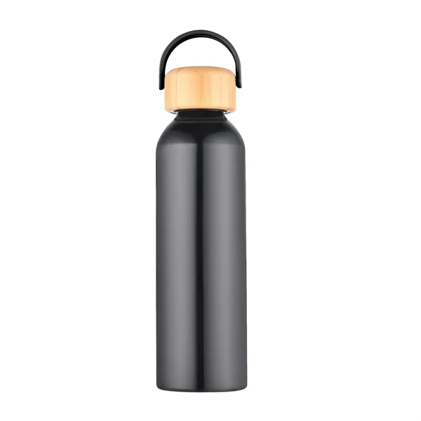 Black color option for 24 Oz. Aluminum Water Bottle With Bamboo Lid & Carry Handle