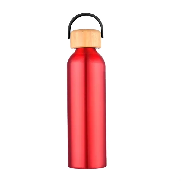 Red color option for 24 Oz. Aluminum Water Bottle With Bamboo Lid & Carry Handle