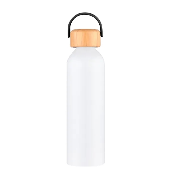 White color option for 24 Oz. Aluminum Water Bottle With Bamboo Lid & Carry Handle