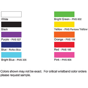 Stock Colors color option for Debossed With Color Fill Silicone Wristband