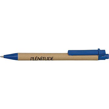 Natural/Blue color option for Eco Paper Barrel Pen
