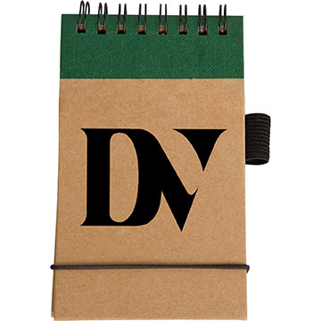 Natural Brown With Green Strip color option for Eco Pocket Jotter