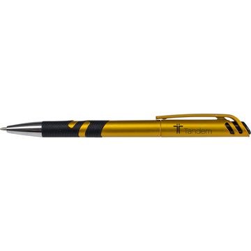 Gold Barrel/Black Grip color option for Fresno Plastic Twist Pen