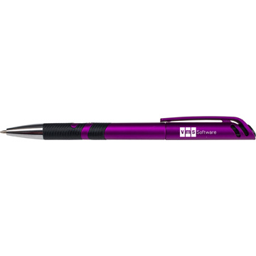 Purple Barrel/Black Grip color option for Fresno Plastic Twist Pen