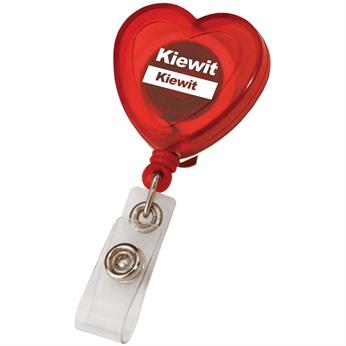 Translucent Red color option for Heart Retractable Badge Holder