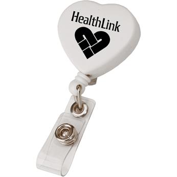 White color option for Heart Retractable Badge Holder