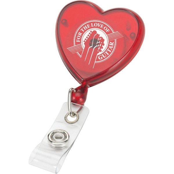 Red color option for Heart Shaped Retractable Badge Ree Holder
