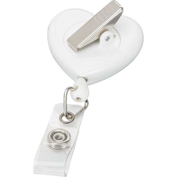 White color option for Heart Shaped Retractable Badge Ree Holder