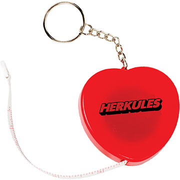 Red color option for Heart Tape Measure Key Tag