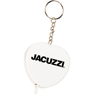 White color option for Heart Tape Measure Key Tag