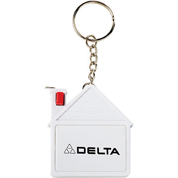 White color option for House Tape Measure With Release Button And Key Tag