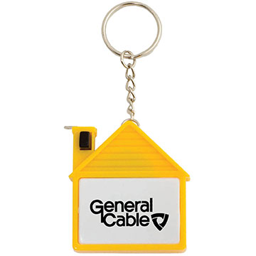 Yellow color option for House Tape Measure With Release Button And Key Tag