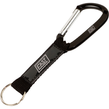 Black color option for Key Tag Carabiner With Strap And Pvc Patch