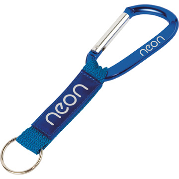 Blue color option for Key Tag Carabiner With Strap And Pvc Patch