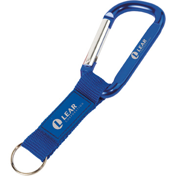Blue color option for Key Tag Carabiner With Strap And Raised Rubber Patch