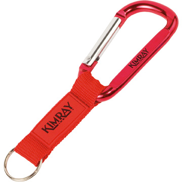 Red color option for Key Tag Carabiner With Strap And Raised Rubber Patch