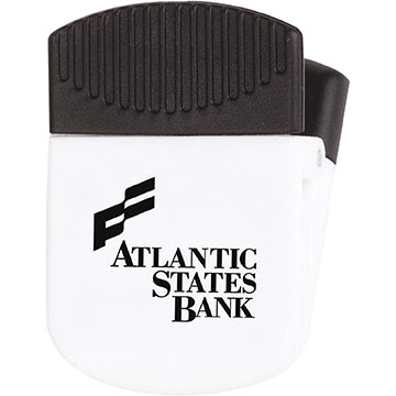 White With Black Rubber Grips color option for Large Magnetic Memo Holder Clip