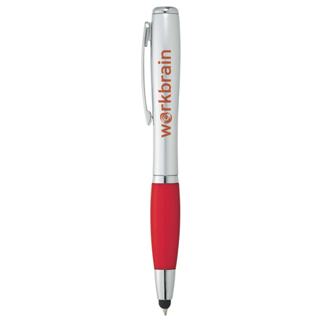 Silver W/ Red Trim color option for Nash Pen Stylus & Light   Glamour