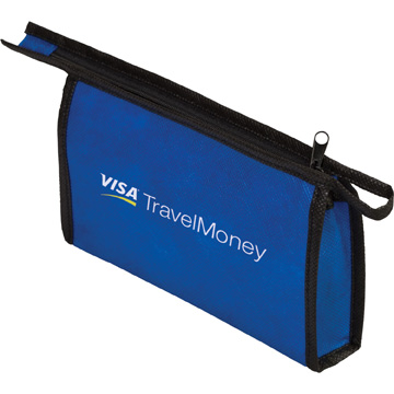 Blue color option for Non Woven Zipper Pouch